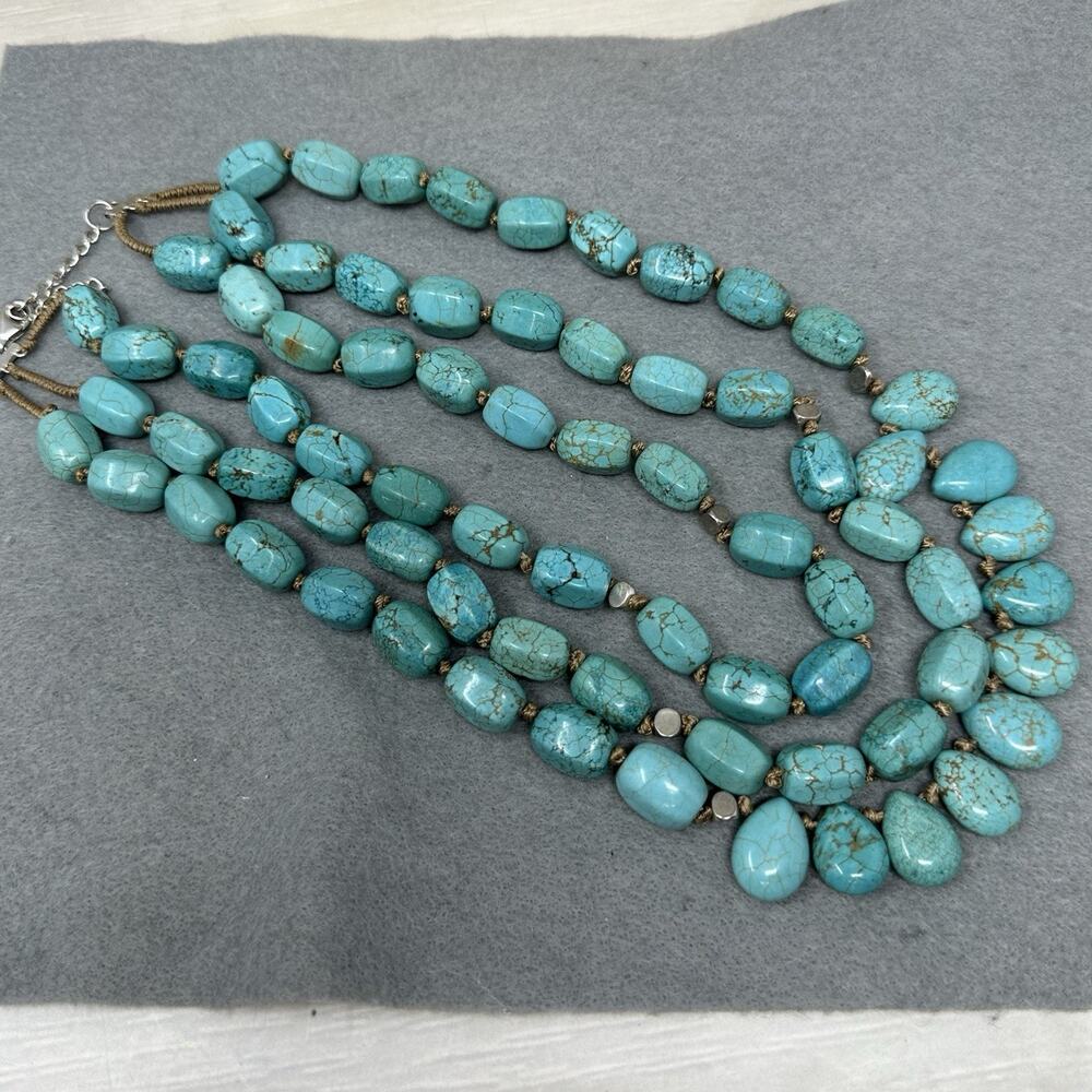 Silpada N3023 Drops of the Ocean Necklace Howlite Sterling Silver - Picture 3 of 6